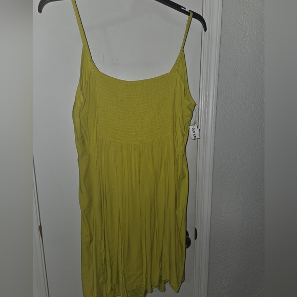 Yellow Ribbed Spaghetti Strap Dress - Picture 4 of 4